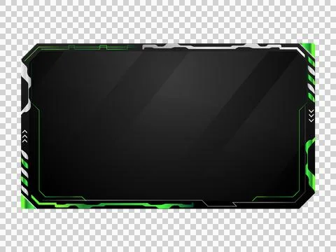 Modern green and gray tech overlay stream gamer template screen graphic Illustrazione stock