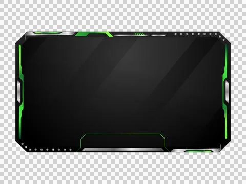 Modern green and gray tech overlay stream gamer template screen isolated Stock Illustration