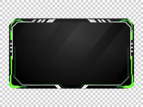 Modern green and gray tech overlay stream gamer template screen vector Illustrazione stock
