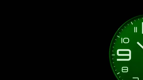 Modern green clock face moving fast forward transition Stock-Footage 127468469