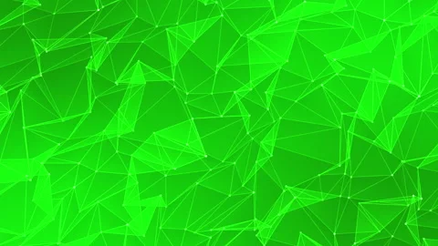 Modern Green Geometric Triangles Background. Polygon motion. Network connection Stockbeeldmateriaal 263009117