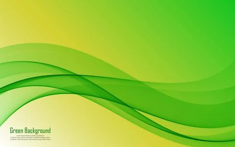 Modern green gradient vector background with wavy shapes. Stock Illustration