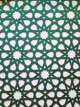 Modern green Islamic geometric pattern background. Stock Photos