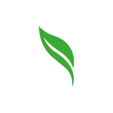 Modern Green Leaf Icon Symbolizing Nature, Sustainability, and Eco-Friendline Stock Illustration