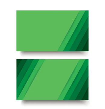 Modern green lines double sided business card template Stock Illustration