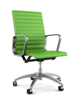 Modern green office chair isolated on white background Stock Illustration