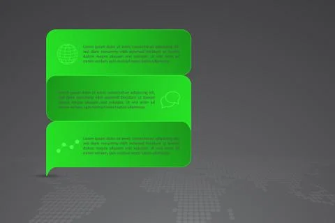 Modern green rectangle shape doodle infographics Stock Illustration