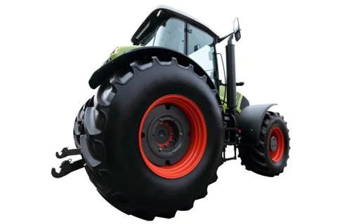 Modern green tractor Stock Photos