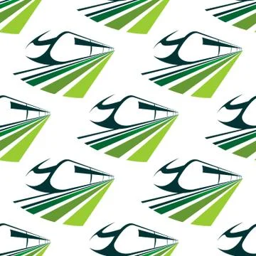 Modern green train seamless pattern イラスト素材
