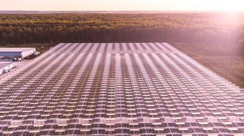 Modern greenhouse complex from a height Stock Photos