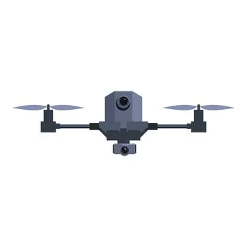 Modern grey drone hovering, capturing aerial footage Stock Illustration