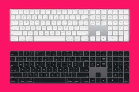Modern grey laptop bluetooth keyboard pack Stock Illustration