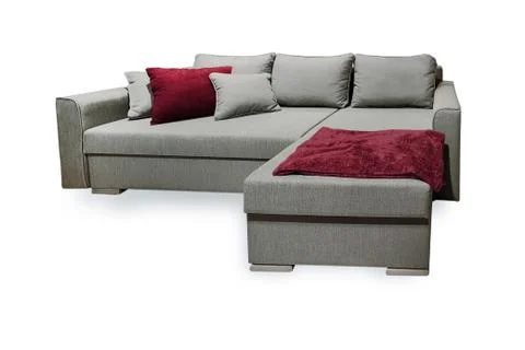 Modern grey sofa Stock Photos
