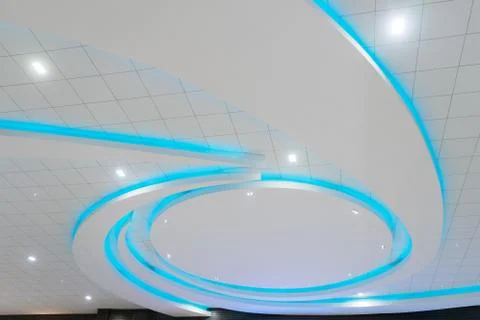 Modern grid ceiling Abstract architecture background Stock Photos