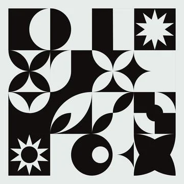 Modern grid geometric shapes, geometry grid pattern banner in Neo-Geo style Stock Illustration