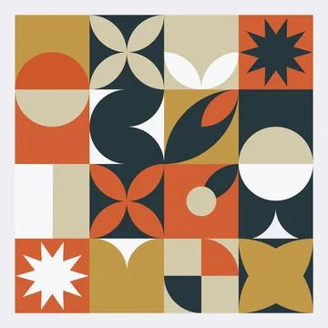 Modern grid geometric shapes, geometry grid pattern banner in Neo-Geo style Stock Illustration