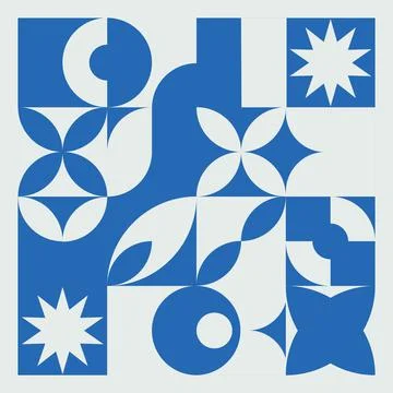 Modern grid geometric shapes, geometry grid pattern banner in Neo-Geo style Stock Illustration