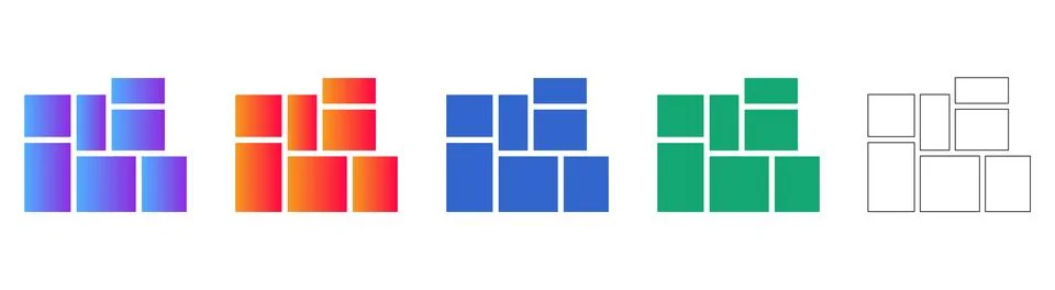 Modern Grid Layout Collection for UI Design 스톡 일러스트