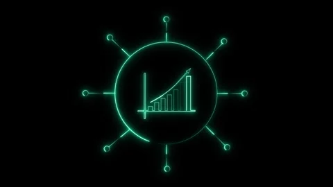 Modern growth chart tracks positive corporate development metrics. Technica.. Stock Footage 337370561