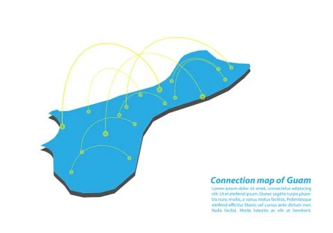 Modern of guam Map connections network design, Best Internet Concept of guam  Stock Illustration