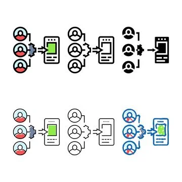 Modern guerrilla testing ux ui design color icon vector 스톡 일러스트