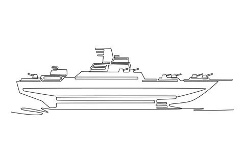 Modern guided missile destroyer. Advanced naval warfare Stock Illustration