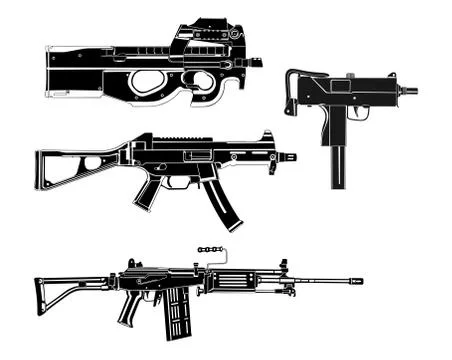 Modern guns Stock Illustration