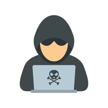 Modern hacker icon flat isolated Stock Illustration