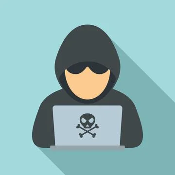 Modern hacker icon, flat style Stock Illustration