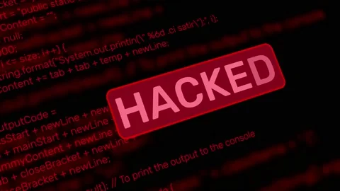 Modern hacking attempt red coding lines animation 4K. Stock Footage 202352043