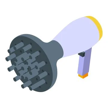 Modern hair dryer diffuser creating volume and defined curls Illustration