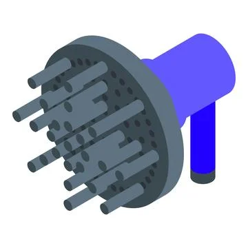 Modern hair dryer diffuser spreading hot air for voluminous hairstyle Illustration