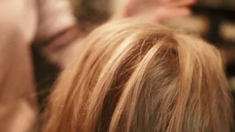 Modern hairstyle blond wedding Stock Footage 101045324