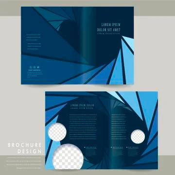 Modern half-fold brochure template Stock Illustration