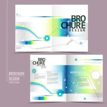 Modern half-fold template brochure design Stock Illustration