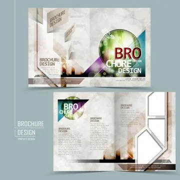 Modern half-fold template brochure design Stock Illustration