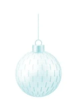 Modern Halftone Dot Pattern Christmas Bauble Hanging Vector Ornament for Fe.. Stock Illustration
