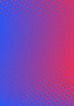 Modern Halftone Pattern Blue Pink Vivid Gradient Vertical Background Stock Illustration