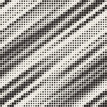 Modern Halftone Texture. Endless Abstract Background With Random Size Squares Illustrazione stock