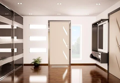 Modern hall 3d render Stock Illustration