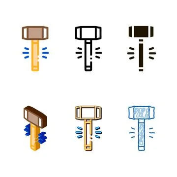 Modern hammer tool icon vector outline Ilustración de archivo