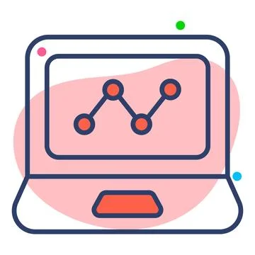 A modern hand drawn icon representing data analysis search. Stock Illustration