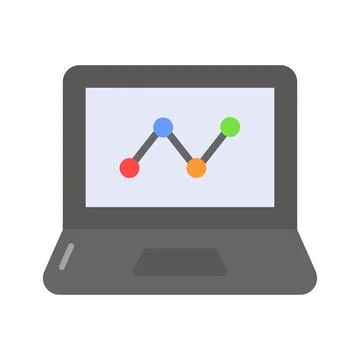 A modern hand drawn icon representing data analysis search. Stock Illustration
