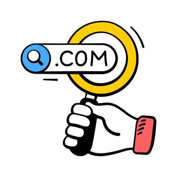 A modern hand drawn icon representing domain search lookup 스톡 일러스트