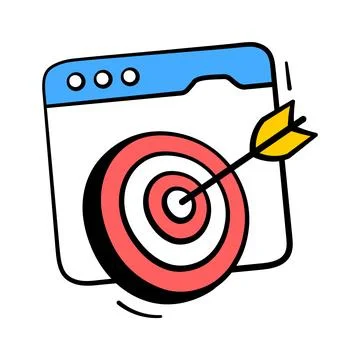 A modern hand drawn icon representing target goal concept 스톡 일러스트