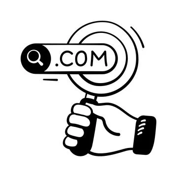 A modern hand drawn icon representing domain search lookup 스톡 일러스트