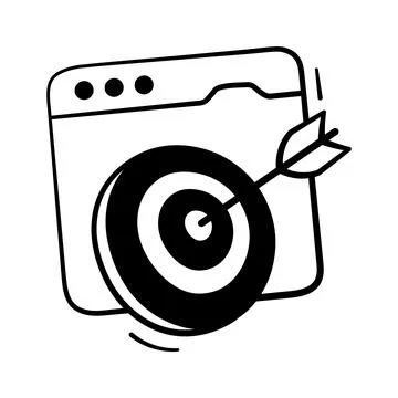 A modern hand drawn icon representing target goal concept Illustrazione stock
