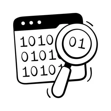 A modern hand drawn icon representing data analysis search. Illustrazione stock