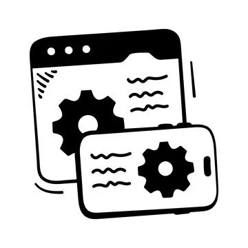 A modern hand drawn icon showing settings control panel Illustrazione stock