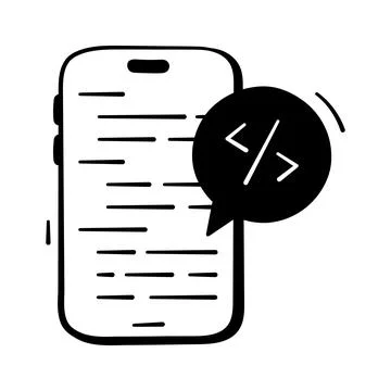 A modern hand drawn icon showing coding document script. Stock-Illustration